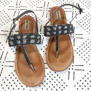 NOT RATED ROMAN BEJEWELED STUD STRAP SANDALS